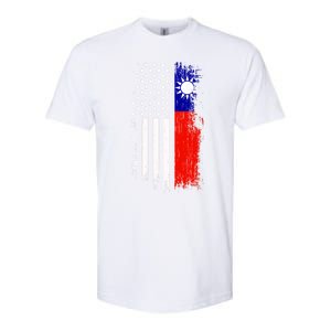 Taiwanese American Flag Pride Taiwan Usa Gift Softstyle CVC T-Shirt