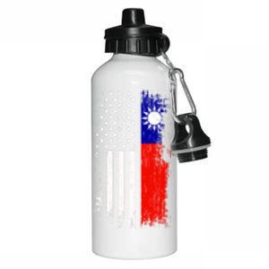 Taiwanese American Flag Pride Taiwan Usa Gift Aluminum Water Bottle