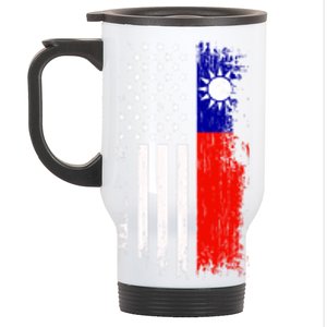 Taiwanese American Flag Pride Taiwan Usa Gift Stainless Steel Travel Mug