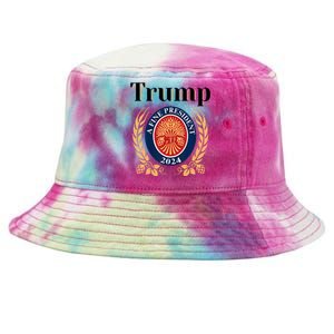 Trump A Fine President 2024 Reelection 2024 Tie-Dyed Bucket Hat