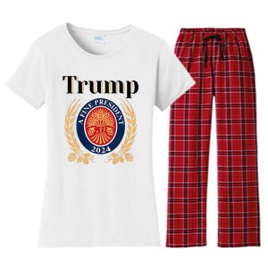 Trump A Fine President 2024 Reelection 2024 Women's Flannel Pajama Set