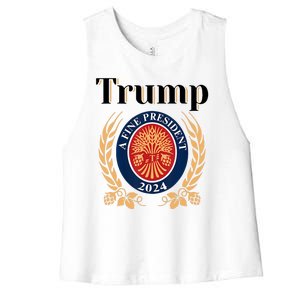 Trump A Fine President 2024 Reelection 2024 Women's Racerback Cropped Tank