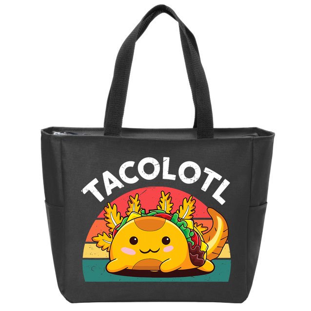 Taco Axolotl- Funny Taco Tuesday Mexican Zip Tote Bag