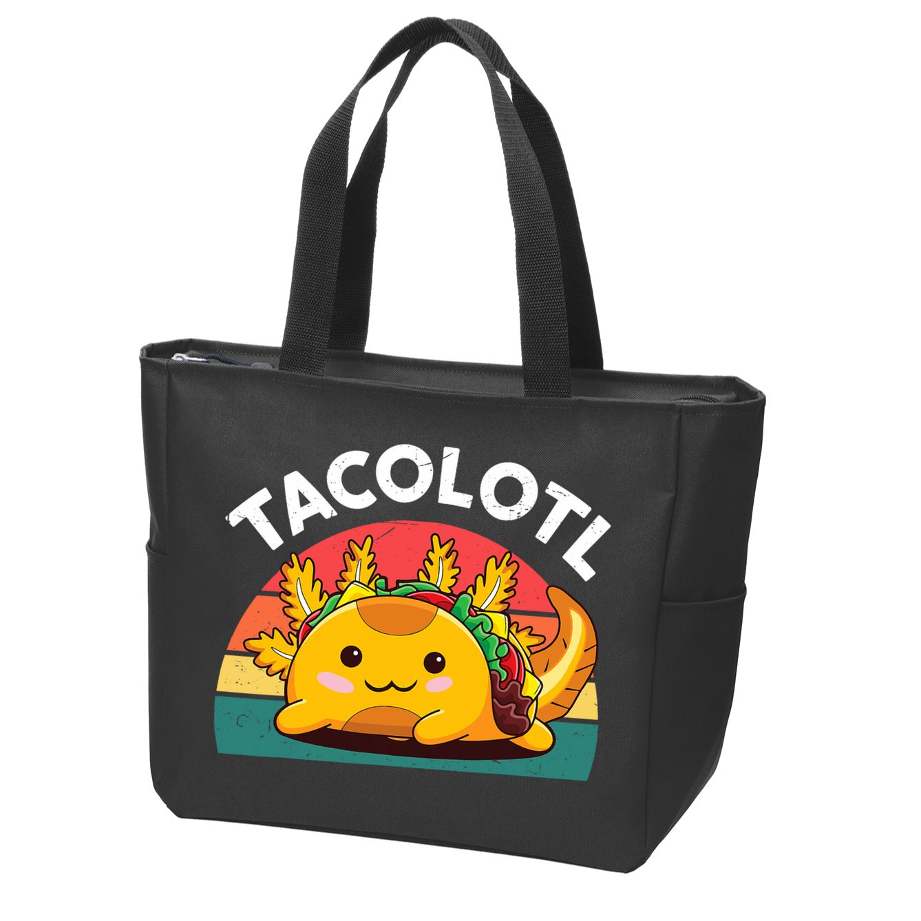 Taco Axolotl- Funny Taco Tuesday Mexican Zip Tote Bag