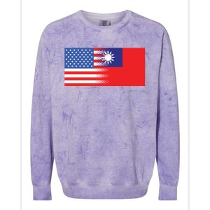 Taiwanese American Flag Us Taiwan Pride Gift Colorblast Crewneck Sweatshirt