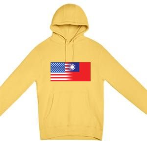 Taiwanese American Flag Us Taiwan Pride Gift Premium Pullover Hoodie