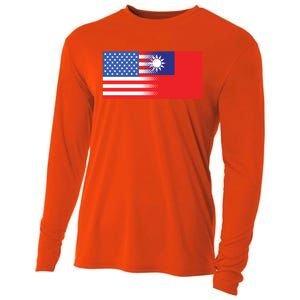 Taiwanese American Flag Us Taiwan Pride Gift Cooling Performance Long Sleeve Crew