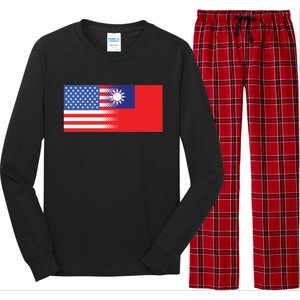 Taiwanese American Flag Us Taiwan Pride Gift Long Sleeve Pajama Set