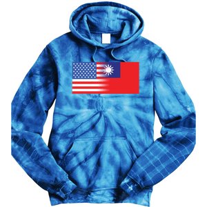 Taiwanese American Flag Us Taiwan Pride Gift Tie Dye Hoodie