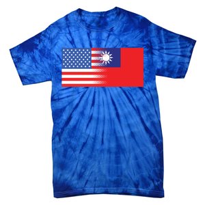 Taiwanese American Flag Us Taiwan Pride Gift Tie-Dye T-Shirt