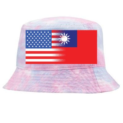 Taiwanese American Flag Us Taiwan Pride Gift Tie-Dyed Bucket Hat