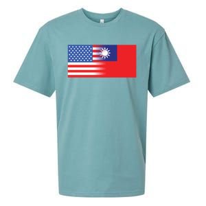 Taiwanese American Flag Us Taiwan Pride Gift Sueded Cloud Jersey T-Shirt