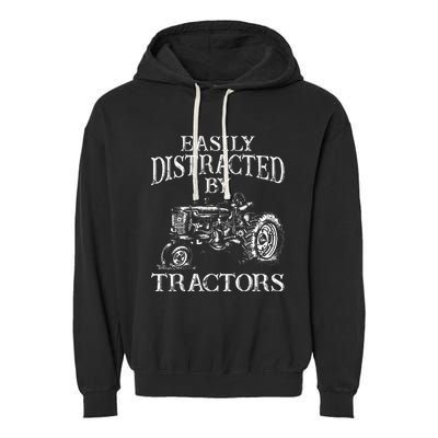 Tractor Art Farming Agriculture Farmer Truck Garment-Dyed Fleece Hoodie