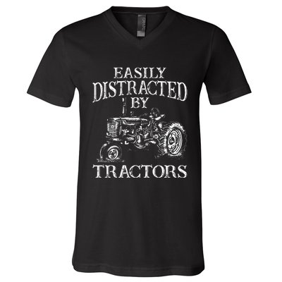 Tractor Art Farming Agriculture Farmer Truck V-Neck T-Shirt