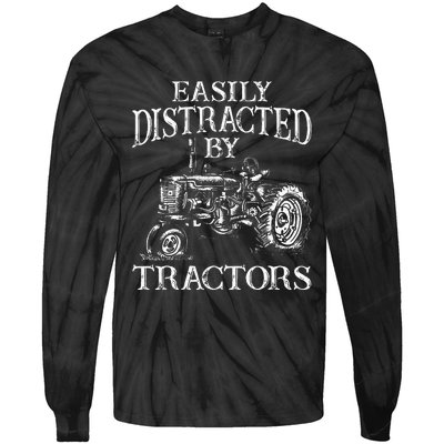 Tractor Art Farming Agriculture Farmer Truck Tie-Dye Long Sleeve Shirt