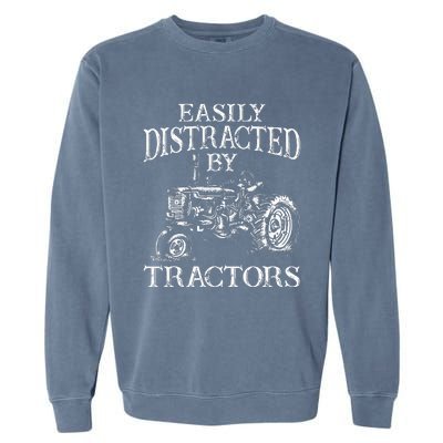 Tractor Art Farming Agriculture Farmer Truck Garment-Dyed Sweatshirt