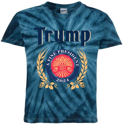 Trump A Fine President 2024 Kids Tie-Dye T-Shirt