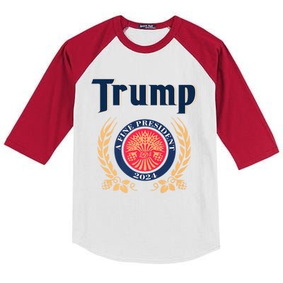 Trump A Fine President 2024 Kids Colorblock Raglan Jersey