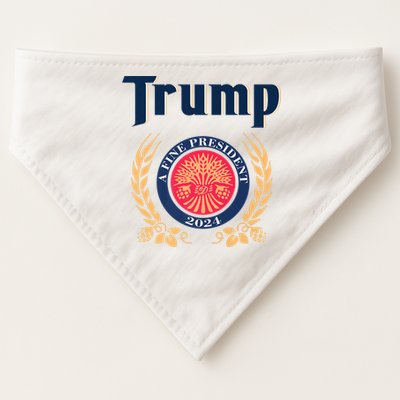 Trump A Fine President 2024 USA-Made Doggie Bandana