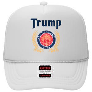 Trump A Fine President 2024 High Crown Mesh Back Trucker Hat