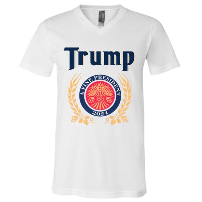 Trump A Fine President 2024 V-Neck T-Shirt
