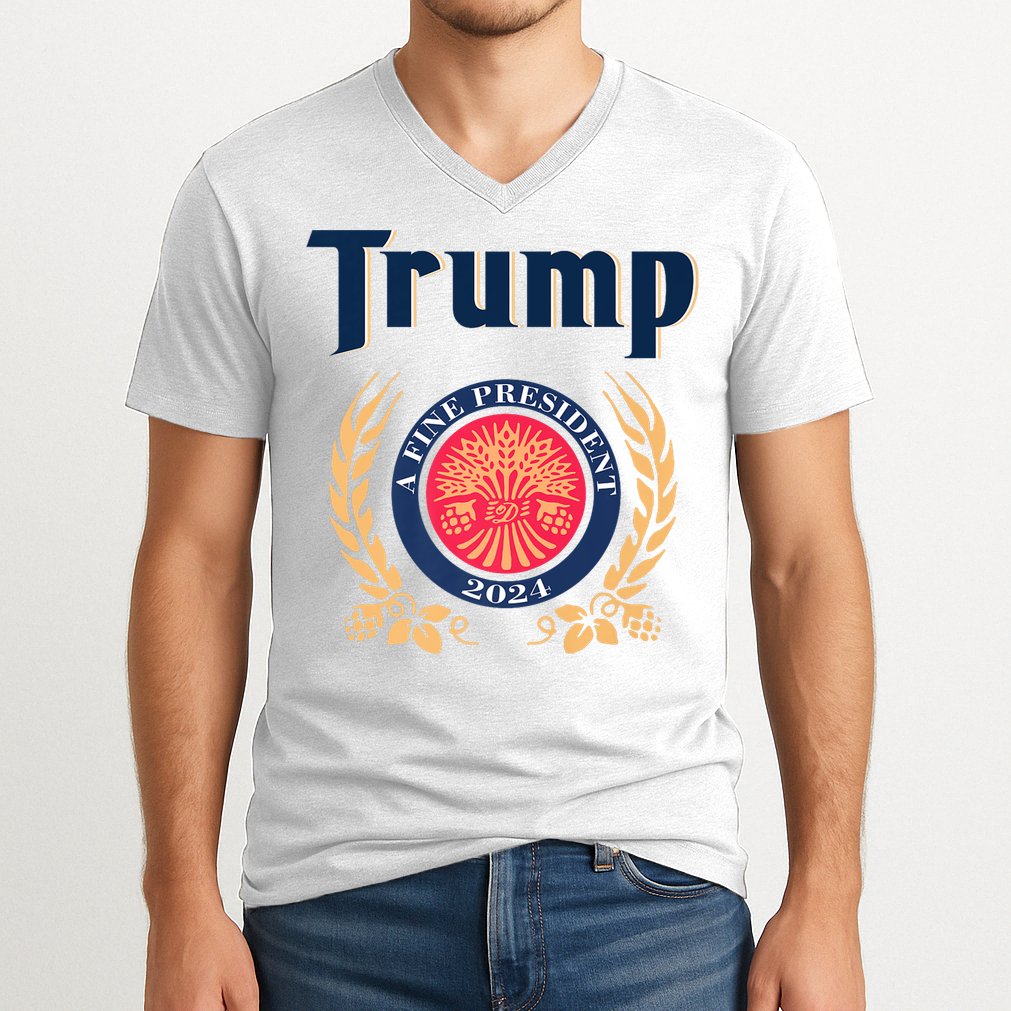 Trump A Fine President 2024 V-Neck T-Shirt