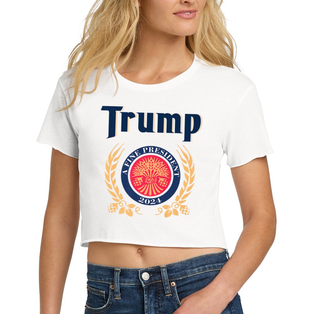 Trump A Fine President 2024 Women's Crop Top Tee