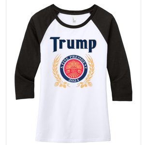 Trump A Fine President 2024 Women's Tri-Blend 3/4-Sleeve Raglan Shirt