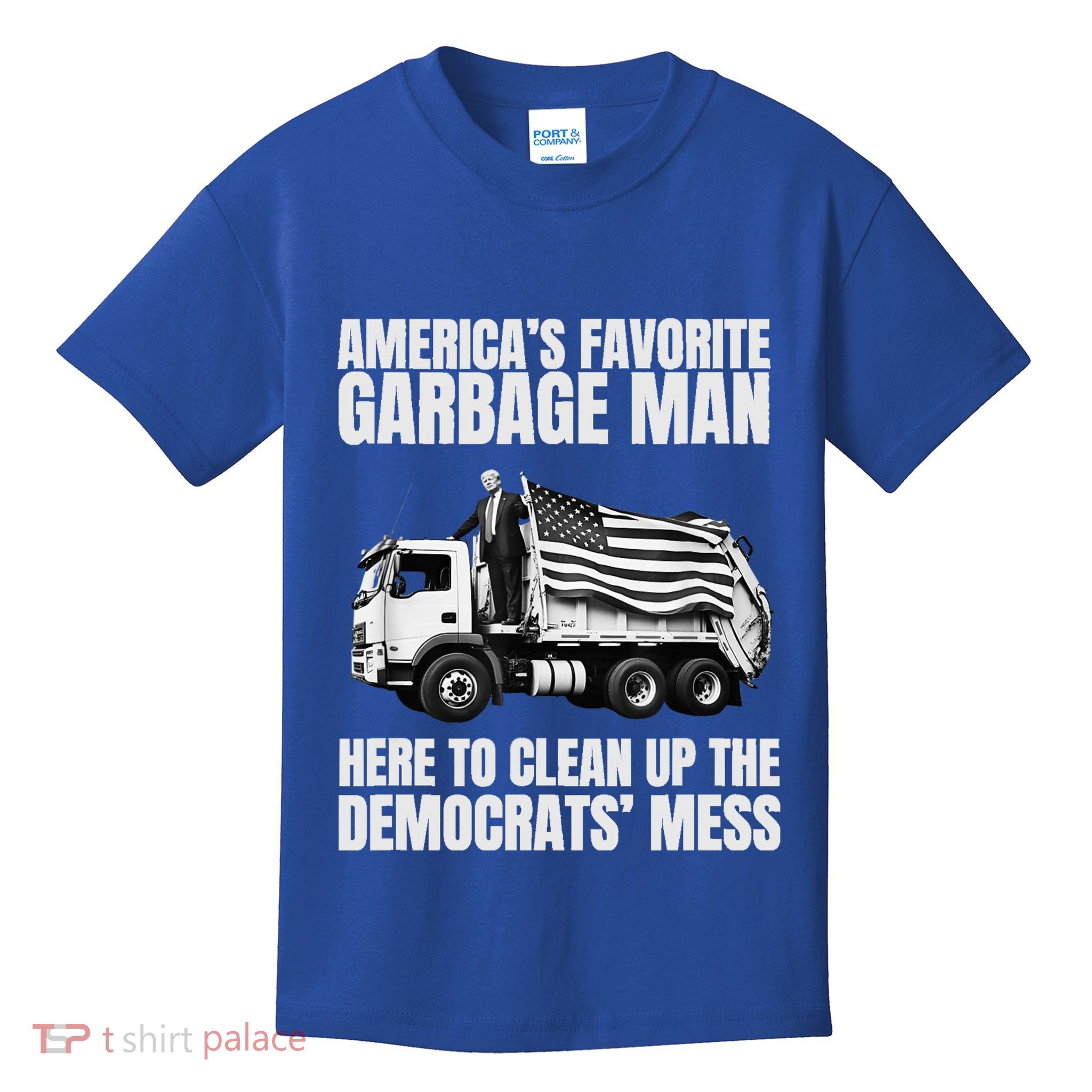 Trump AmericaS Favorite Garbage Man Trash Truck Photo Maga Kids T-Shirt