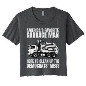 Trump AmericaS Favorite Garbage Man Trash Truck Photo Maga Women's Crop Top Tee