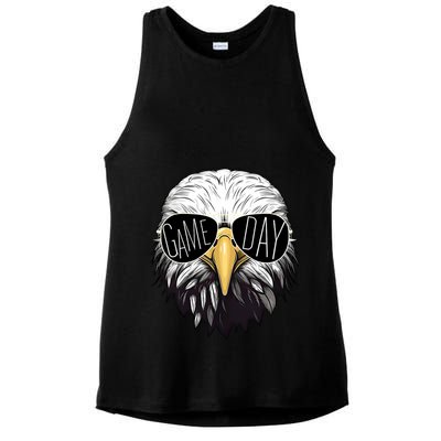 Touchdown American Football Game Day Thanksgiving Bald Eagle Ladies PosiCharge Tri-Blend Wicking Tank