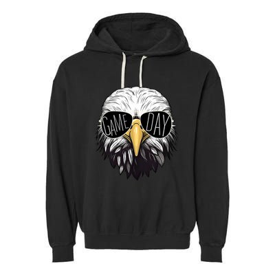 Touchdown American Football Game Day Thanksgiving Bald Eagle Garment-Dyed Fleece Hoodie