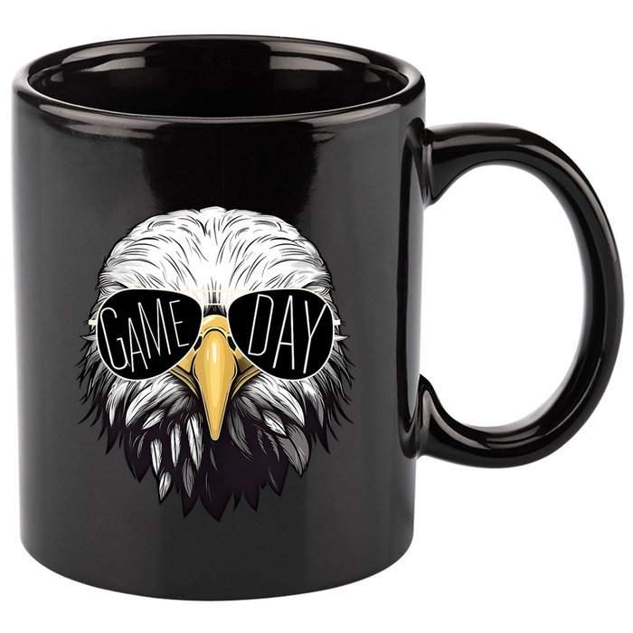 Touchdown American Football Game Day Thanksgiving Bald Eagle 11oz C Handle Ceramic Mug
