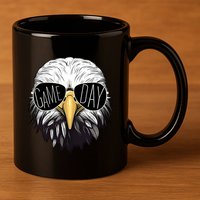 Touchdown American Football Game Day Thanksgiving Bald Eagle 11oz C Handle Ceramic Mug