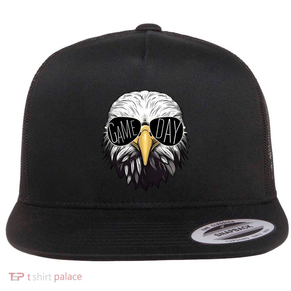 Touchdown American Football Game Day Thanksgiving Bald Eagle Flatbill Hat