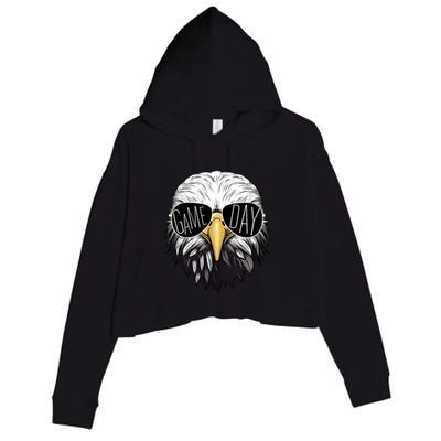 Touchdown American Football Game Day Thanksgiving Bald Eagle Crop Fleece Hoodie