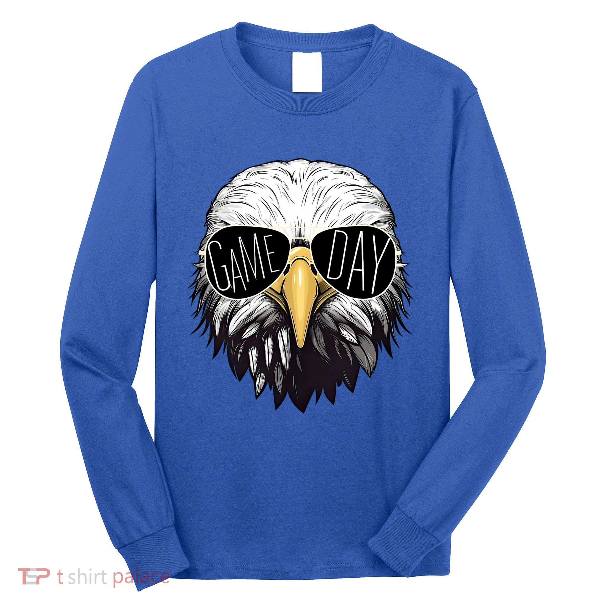Touchdown American Football Game Day Thanksgiving Bald Eagle Long Sleeve Shirt
