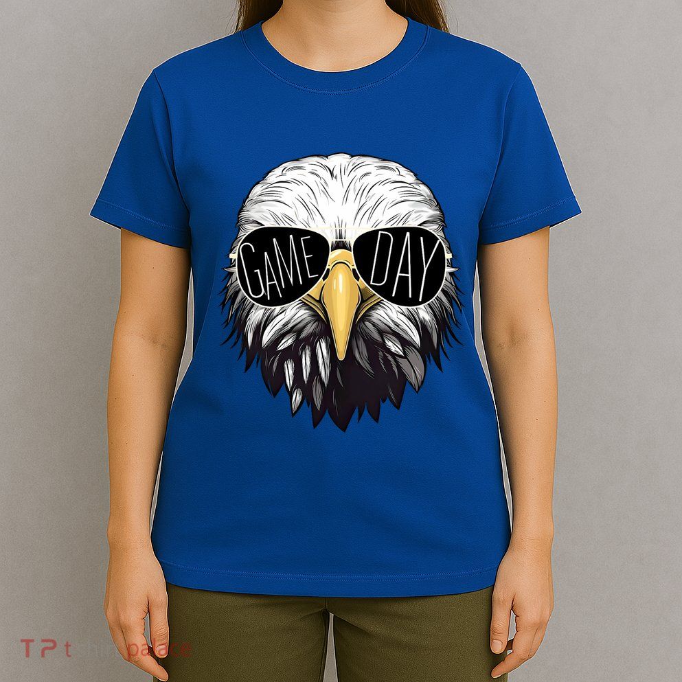 Touchdown American Football Game Day Thanksgiving Bald Eagle T-Shirt