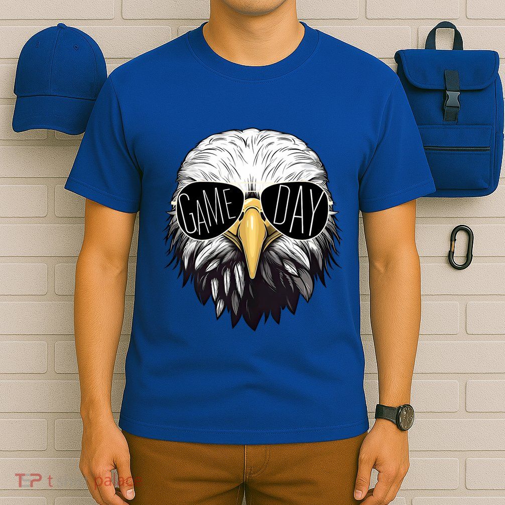 Touchdown American Football Game Day Thanksgiving Bald Eagle T-Shirt