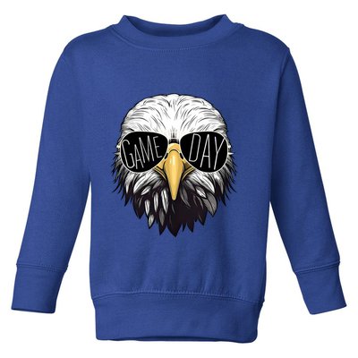 Touchdown American Football Game Day Thanksgiving Bald Eagle Toddler Sweatshirt