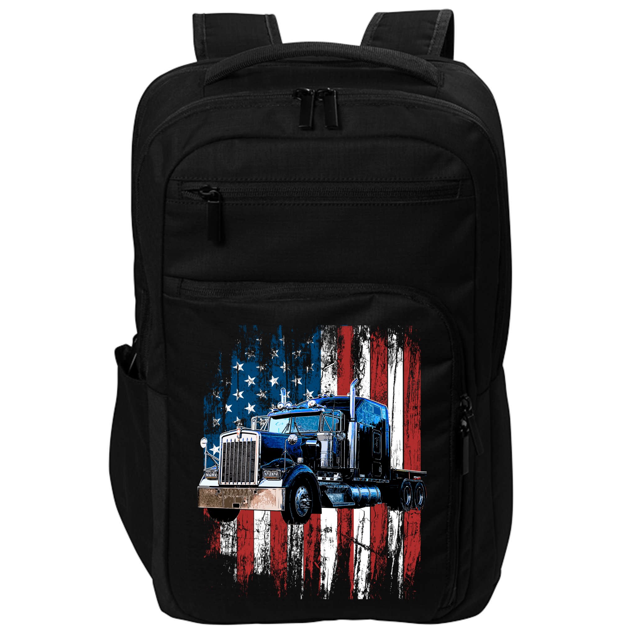Trucker American Flag Truck Driver Hoodie Truck Driver Gift Impact Tech Backpack