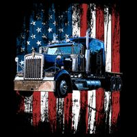 Trucker American Flag Truck Driver Hoodie Truck Driver Gift Button