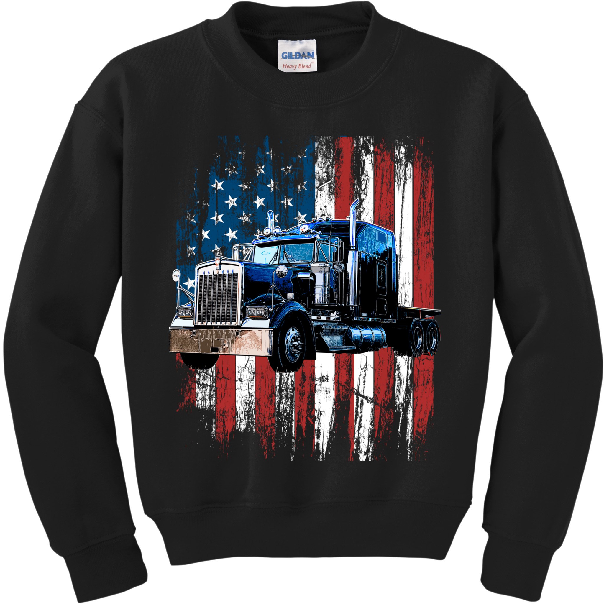 Trucker American Flag Truck Driver Hoodie Truck Driver Gift Kids Sweatshirt
