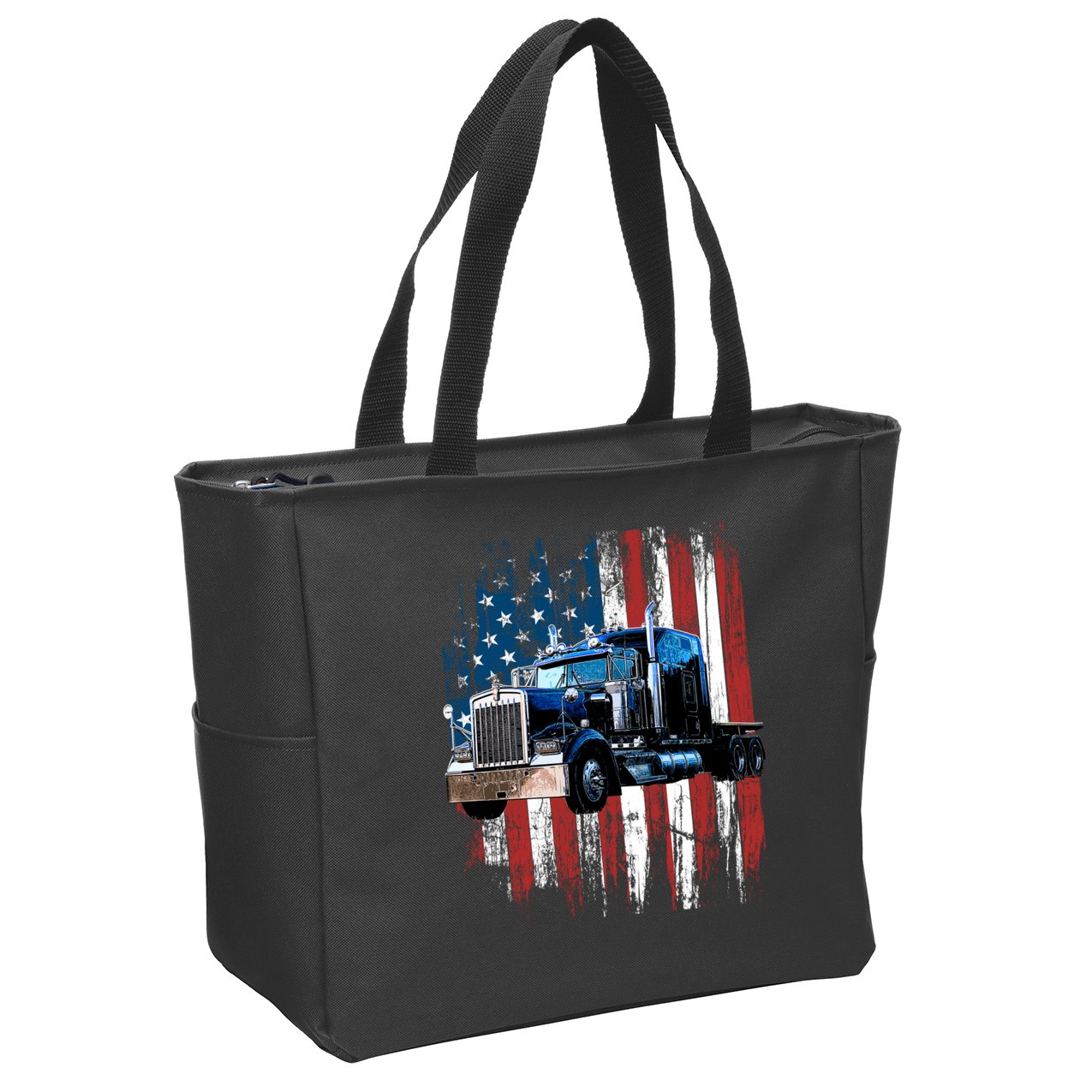 Trucker American Flag Truck Driver Hoodie Truck Driver Gift Zip Tote Bag