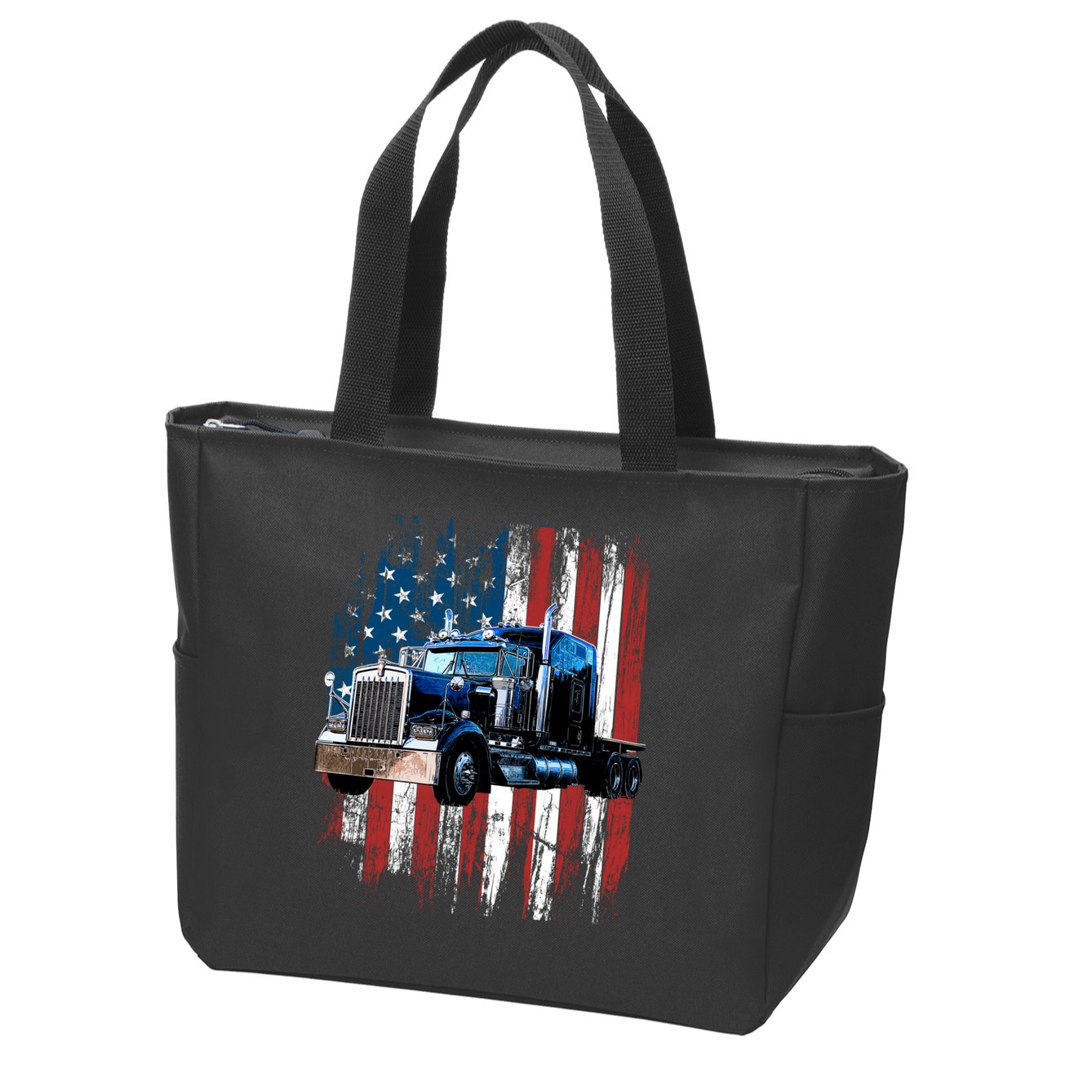 Trucker American Flag Truck Driver Hoodie Truck Driver Gift Zip Tote Bag