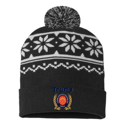 Trump A Fine Convicted Felon 2024 Funny Pro Trump President USA-Made Snowflake Beanie