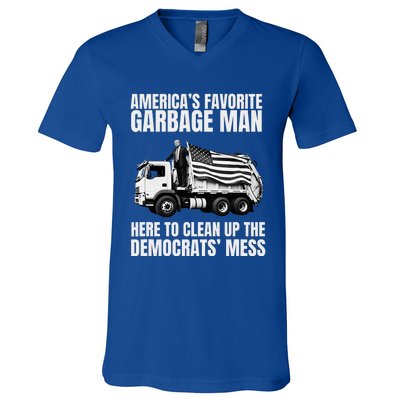 Trump AmericaS Favorite Garbage Man Trash Truck Photo Maga V-Neck T-Shirt