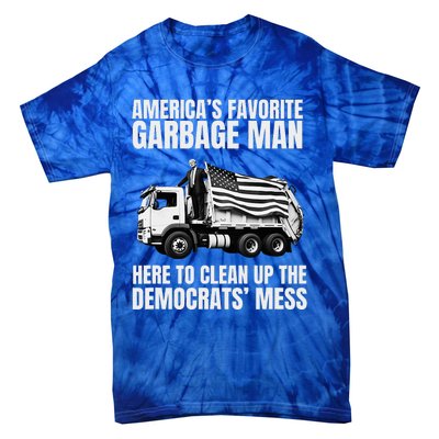 Trump AmericaS Favorite Garbage Man Trash Truck Photo Maga Tie-Dye T-Shirt