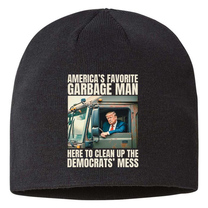 Trump AmericaS Favorite Garbage Man Trump In Trash Truck Sustainable Beanie