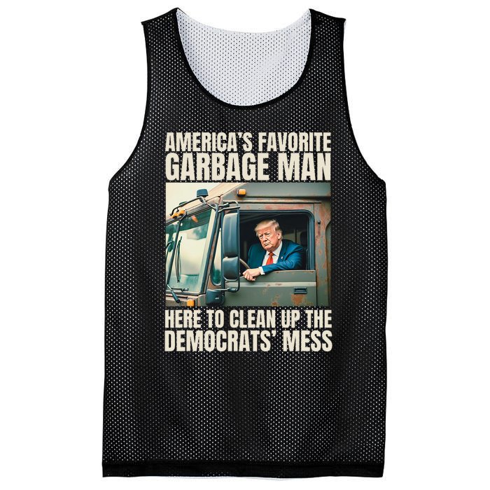 Trump AmericaS Favorite Garbage Man Trump In Trash Truck Mesh Reversible Basketball Jersey Tank